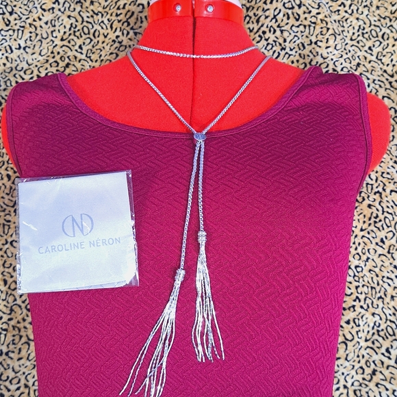 🌈CAROLINE NÉRON JEWELRY SET 2 pc. NECKLACE &EARRINGS 92.5 silver + Clear Quarts - Picture 8 of 14